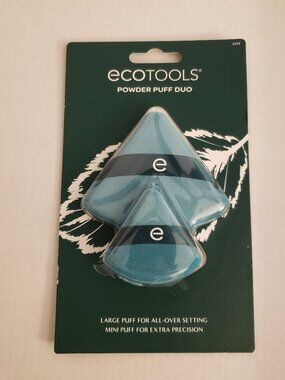 Ecotools Powder Puff Duo Makeup Green Cosmetic Sponge New Cruelty-Free NWT